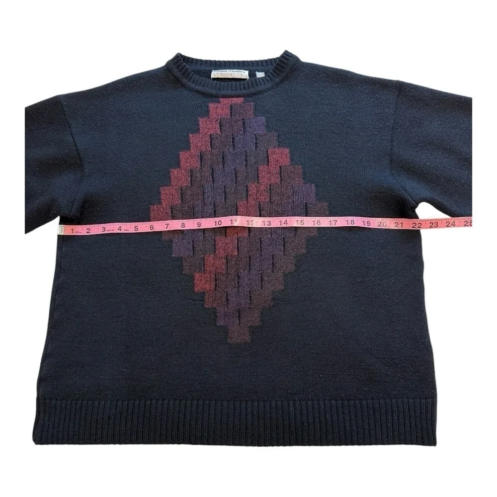 Klauss Boekler Vintage 90s Sweater Crew Neck Wool Blend Pullover Black - Medium - Picture 6 of 7